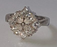Pristine Vintage Silver & White Sapphire Ring