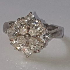 Pristine Vintage Silver & White Sapphire Ring