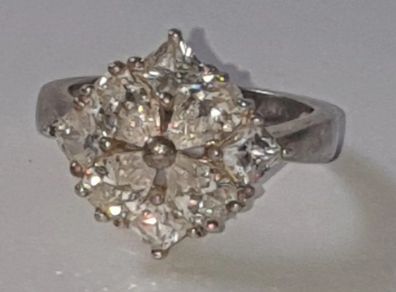 Pristine Vintage Silver & White Sapphire Ring