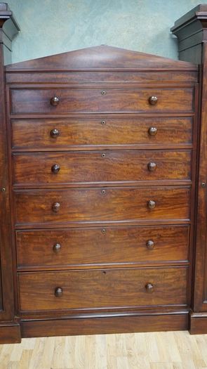 William IV Solid Mahogany Compactum Wardrobe