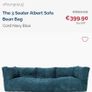 Lounge Pug Albert 3 seater Sofa in blue cord. Must go ASAP!!! Image 4