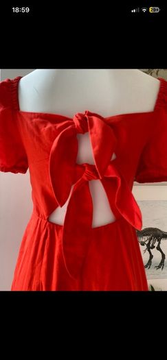 & Other Stories red linen jumpsuit