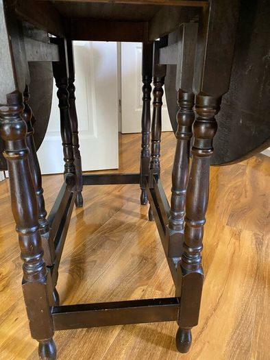 Folding Round Dining Table in Solid Dark Oak