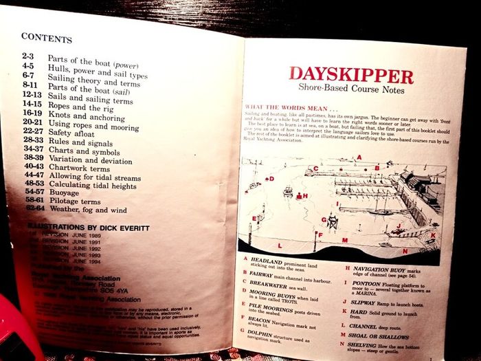 1988. Day Skipper.RYA. Shore Based Course Notes