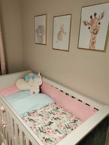 Baby Girl Cot Bedding, Barely used, perfect condition NOT THE BED, PLEASE READ DESCRIPTION.