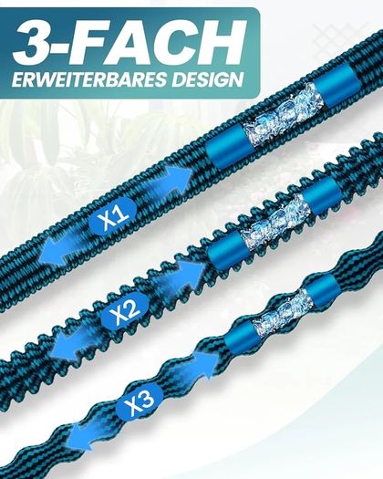 100FT Expandable Garden Hose Pipe with 10 Function Nozzle - Upgraded 3-Layer Latex No-Kink Flexible Water Hose with 1/2" 3/4" Connectors, Expanding Water Hose for Gardening, Washing & Cleaning