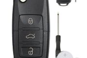 Volkswagen VW Key Fob Case Cover Golf MK5 Key Case Skoda Fabia VW Caddy Passat B5 Seat Leon MK2 Skoda Octavia Superb with Battery CR2023