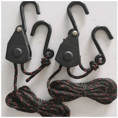 BRAND NEW 4PCS Pulley Ratchets Kayak And Canoe Boat Bow Stern Rope Lock Tie Down Strap 1/8 Inch Heavy Duty Adjustable Hanging Rope Clip