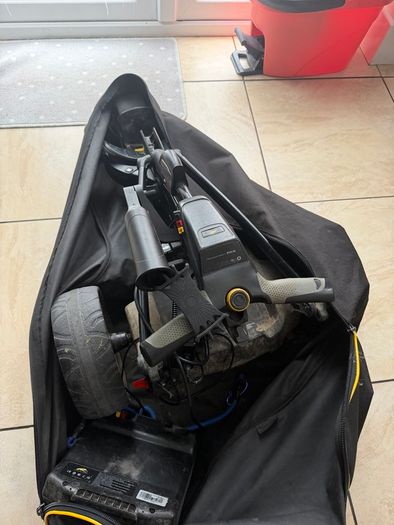 Powakaddy electric golf trolley with carry bag and accessories