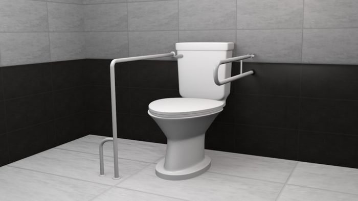 Wall-Floor Toilet Grab Rail- Right- Left