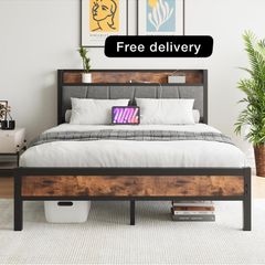 Kingsize Bed Base with Charging Station