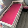 white wooden single bed Image 2