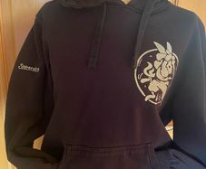 Superdry black hoodie w/ design - size M