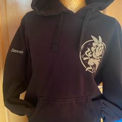Superdry black hoodie w/ design - size M