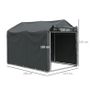 2.2 x 1.6 m Garden Storage Tent, Waterproof Anti-UV Bike Tent with Roll-up Zipper Door, Galvanised Outdoor Storage Shelter Carport for Bike, Motorbike, Garden Tools, Dark Grey Image 3