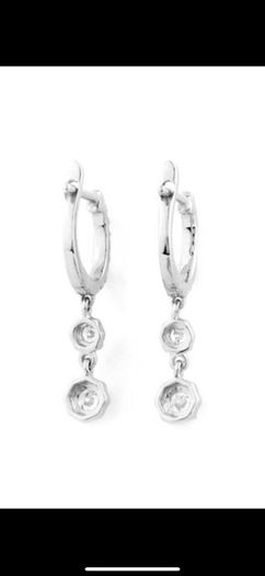 Natural Diamond Hoop Earrings White gold Brand New