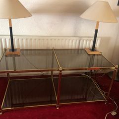 Contemporary Glass & Brass Design Table/Furniture  Piece