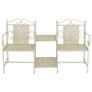2 Seater Garden Bench 161 cm Steel White Image 2