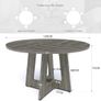 Round Dining Table for 4-6 People, Grey Kitchen Table, 120CM Farmhouse Dinning Tables, Wooden Stylish Dining Tables, No Shaking, for Kitchen and Living Room, Easy to Assemble (only table) Image 2