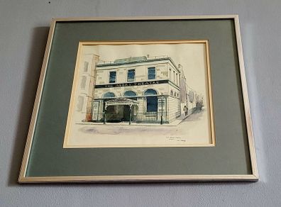 Vintage Abbey theatre watercolour