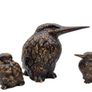 Kingfisher birds x 3 - Bronze Image 3