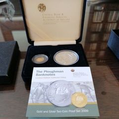 Proof euro coin set ,Ploughman 20 gold and 10 silver