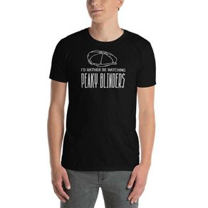 Id rather be watching Peaky Blinders, black Short-Sleeve Unisex T-Shirt