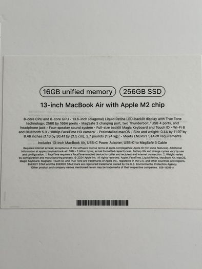 Macbook Air M2 2024 | 16gb | Like New