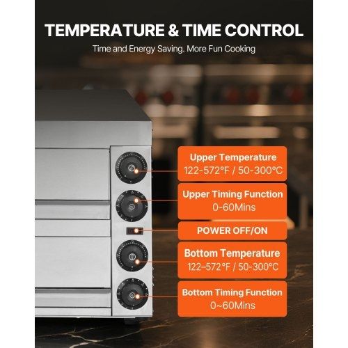 Electric Pizza Oven for Countertops, 12-inch, 1700W, with Temp Control & 0-60 Min Timer, Even Baking Technology & Easy Clean Crumb Tray