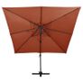Cantilever Umbrella with Double Top 300x300 cm Terracotta Image 3