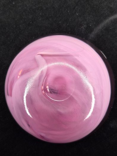 Kosta Boda Swedish Pink Glass Swirl Bowl Tealight Holder Signed