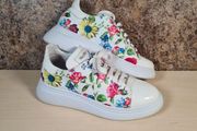 womens MARCO MOREO Black Label Platform trainers flowers floral pattern Size UK 6 EU 39