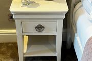 Pair of White Wooden Bedside Lockers