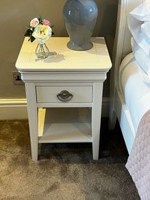Pair of White Wooden Bedside Lockers