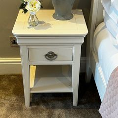 Pair of White Wooden Bedside Lockers