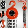 Heavy Duty 1 Tonne 1000Kg Chain Hoist Load Lifting Block Tackle Engine Winch Pulley Tool Image 2