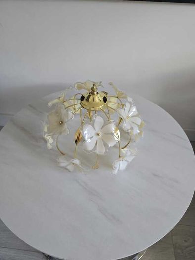 Vintage Hollywood Regency Floral Ceiling Light