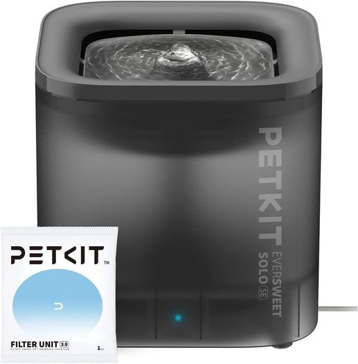 Cat Water Fountain, EVERSWEET SOLO SE, 1.85L Ultra Quiet Automatic Cat Drinking Fountain for Indoor Use, Easy-Clean Design with Carbon Filter and Separate Base, Plug-In Cat Water Dispenser