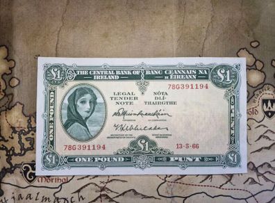 1 Pound Lady Lavery 13/5/66 IRISH NOTE