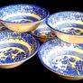 6 Vintage EIT Blue Willow Bowls-Pristine Image 3