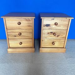 2 x Pine Bed Side Units