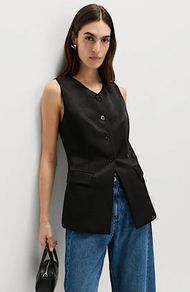 Marks & Spencer Sheen Collarless Waistcoat Size 10
