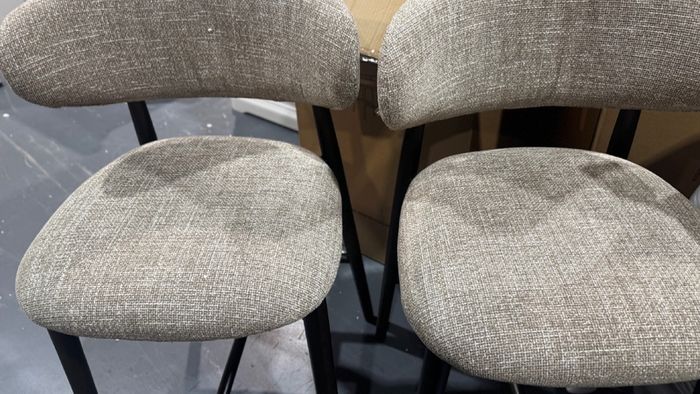 4 x Beige Fabric Counter Bar Stools Like New