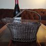 French wine bottle holder traditional table server 1950's. Woven wire basket. Image 2