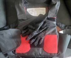Horse riding body protector and gloves