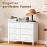 Fluted Dresser, 6 Drawer Chest of Drawers for Bedroom, Living Room, Hallway, Closet, White Image 6