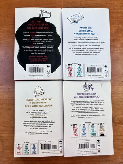 One Of Us Is Lying, Books 1,3,4&5 by Karen M McManus