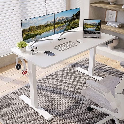 Electric Height Adjustable Standing Desk Sit Stand Desk with Whole Board for Home Working