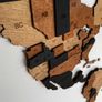 3D Classic Wooden World Map with Country Borders Country Names Capital Names US and Canada Borders and Names 3D Map Effect Image 2