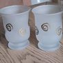 Decorative Pair of Candle Holders with Metal Stand Image 4